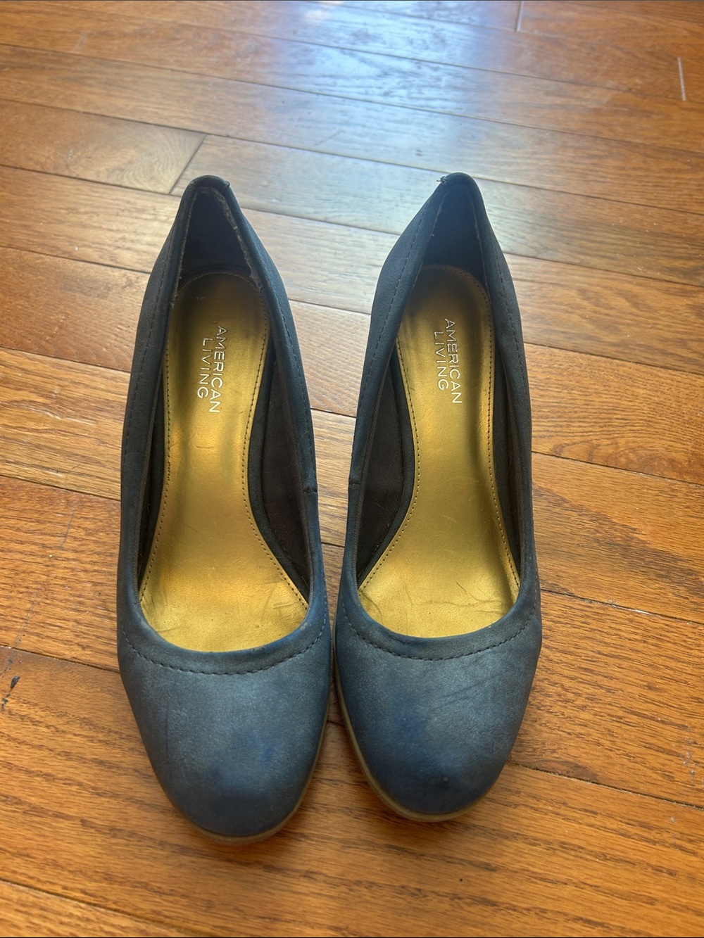 American Living Navy Suede Round-Toe Pumps